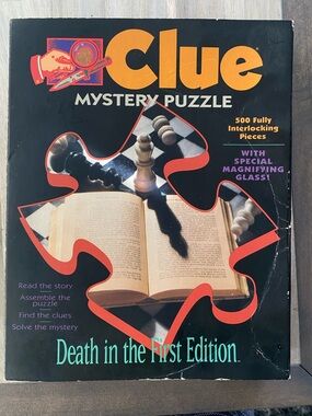 Vintage Milton Bradley Clue Mystery Puzzle Game- Death In The First Edition 1992